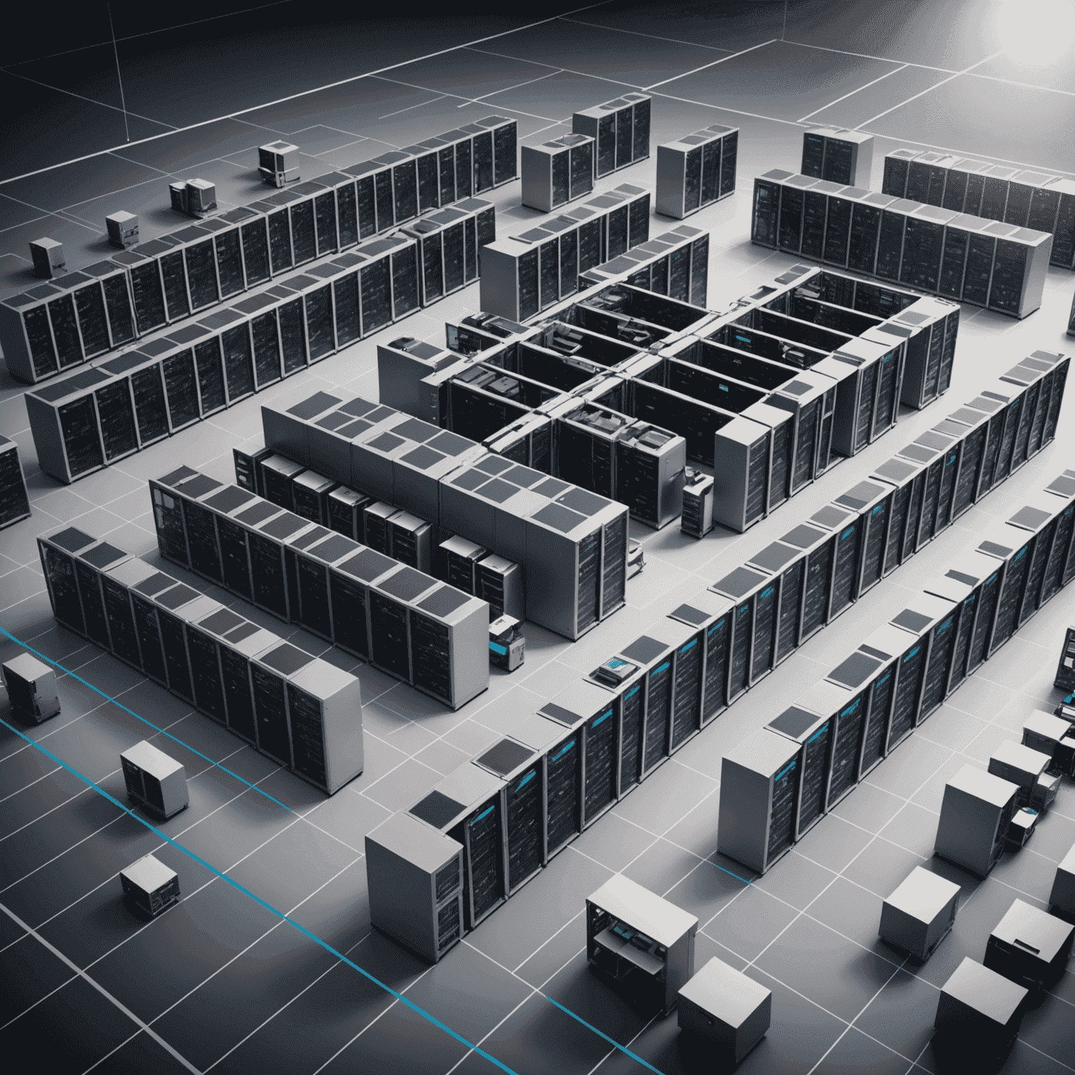 A large corporate network infrastructure with multiple servers and workstations connected via RDP, showcasing the scale of enterprise RDP implementation